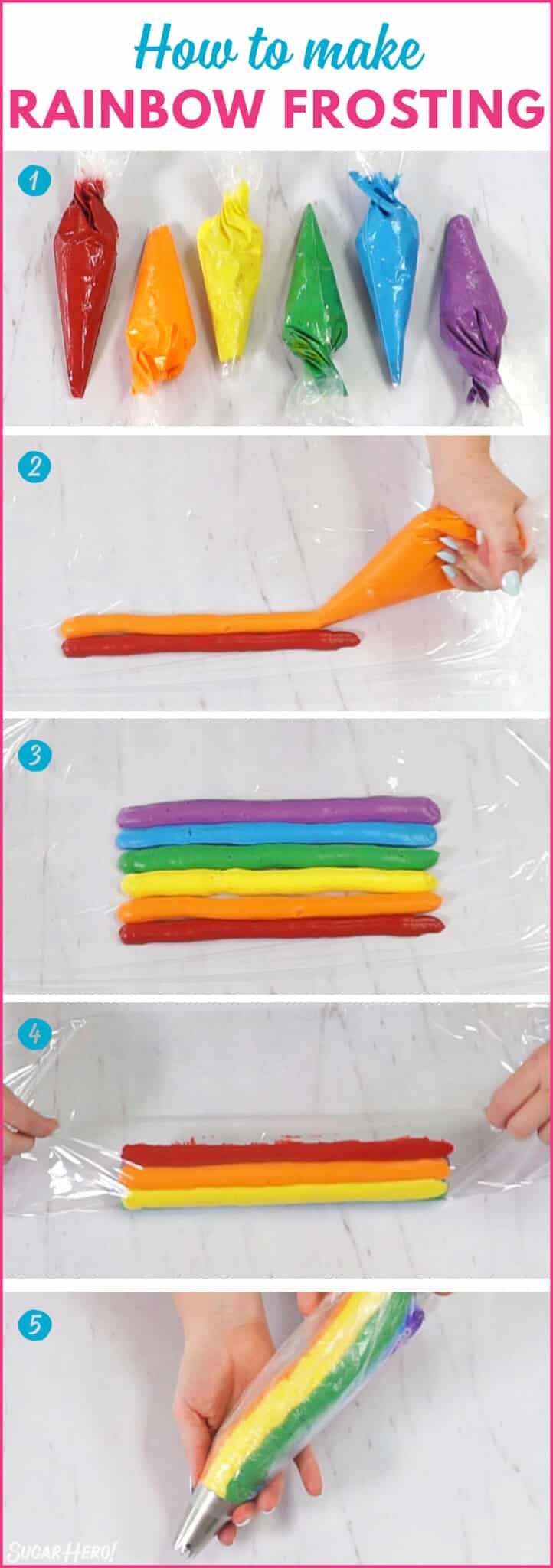 Rainbow Buttercream Frosting (Video & Tutorial!) SugarHero