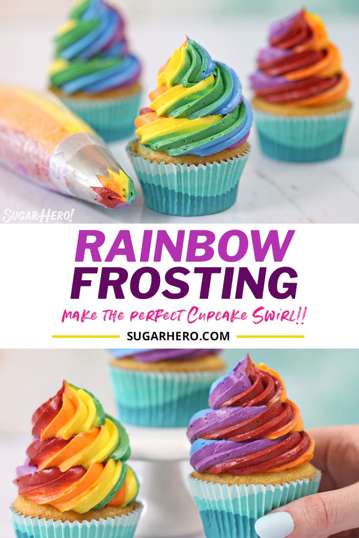 Rainbow Buttercream Frosting (Video & Tutorial!) SugarHero