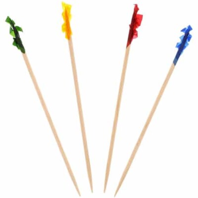 frill toothpicks in assorted colors