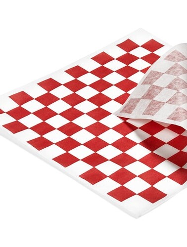 red and white checked sandwich liner