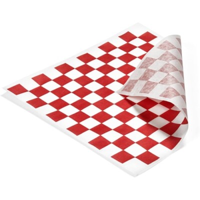 red and white checked sandwich liner