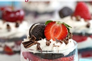 Mini Oreo Icebox Cake picture with explanatory text overlay for Pinterest