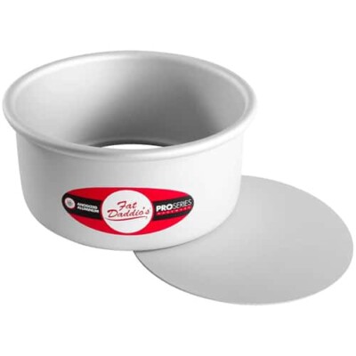 6-inch cake pan on white background