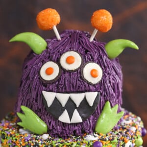 Close up of the top of a Monster Cake.