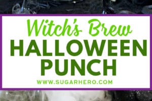 Witch's Brew Halloween Punch collage with text overlay for Pinterest