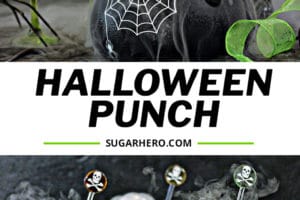 Witch's Brew Halloween Punch collage with text overlay for Pinterest