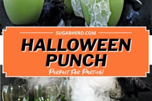 Witch's Brew Halloween Punch collage with text overlay for Pinterest