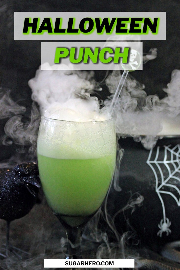 Witch's Brew Halloween Punch collage with text overlay for Pinterest