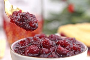 Homemade Cranberry Sauce picture with text overlay for Pinterest.