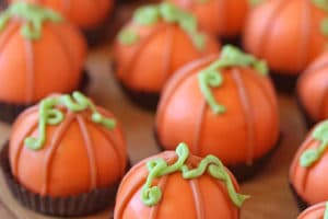 Pumpkin Bread Truffles picture with overlay text for Pinterest