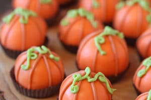 Pumpkin Bread Truffles picture with overlay text for Pinterest