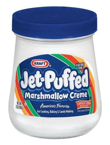 marshmallow cream in a jar