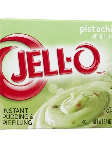 box of Jell-o pistachio pudding