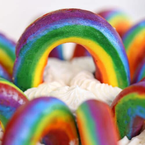 Close up of a Buttercream Rainbow.