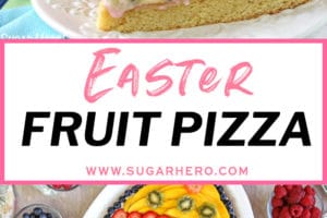 Easter Egg Fruit Pizza photo with text overlay for Pinterest.