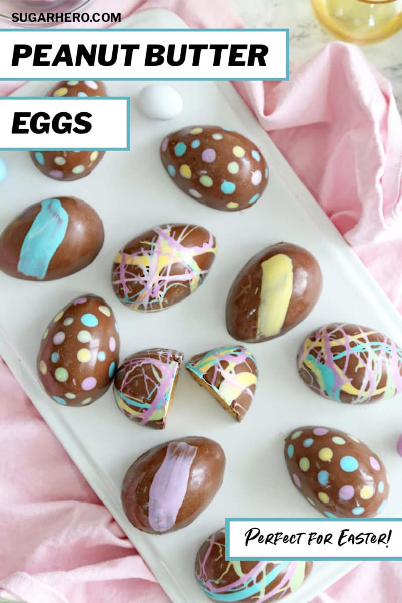 Peanut Butter Easter Eggs with text overlay for Pinterest