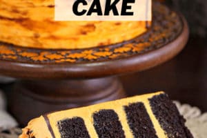 Chocolate Orange Cake photo with text overlay for Pinterest.