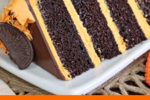 Chocolate Orange Cake photo with text overlay for Pinterest