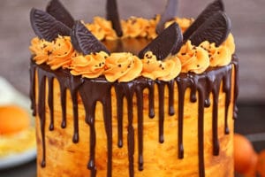 Chocolate Orange Cake photo with text overlay for Pinterest