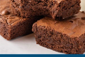 Photo of Brown Butter Brownies with text overlay for Pinterest