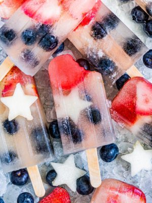 Homemade Fruit Popsicle with a bite taken out of the corner