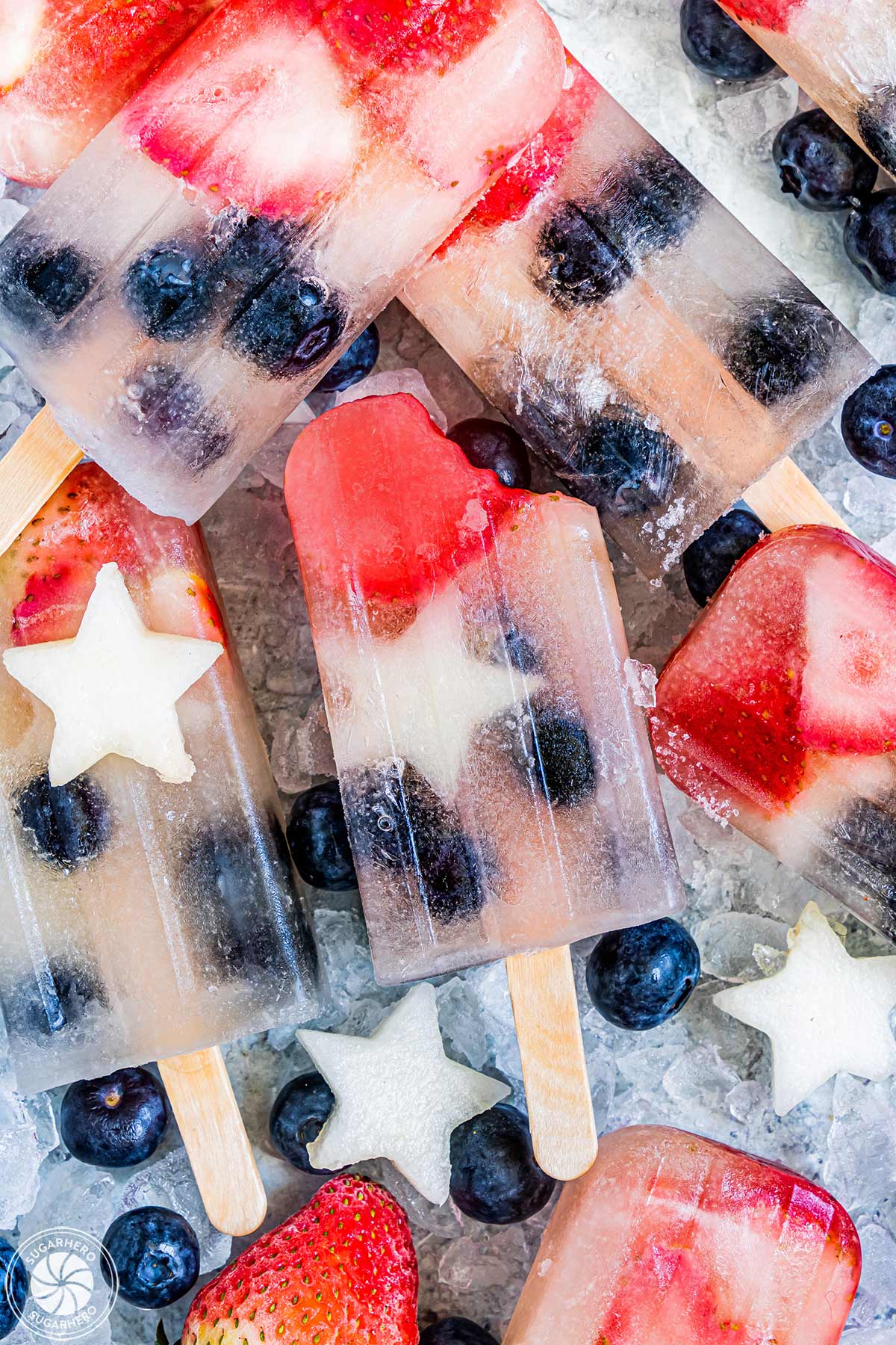 Homemade Fruit Popsicle with a bite taken out of the corner