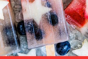 Photo of Homemade Fruit Popsicles with text overlay for Pinterest