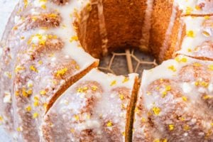 Orange Bundt Cake picture with text overlay for Pinterest.