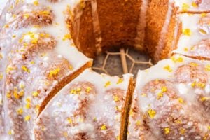 Orange Bundt Cake picture with text overlay for Pinterest.