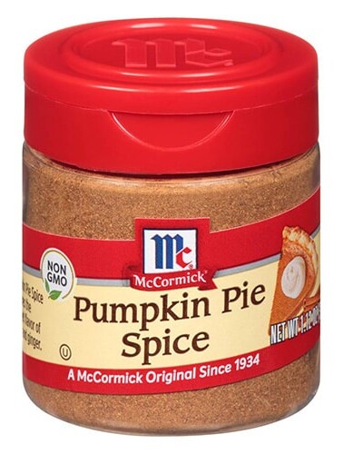 Jar of McCormick's pumpkin pie spice.