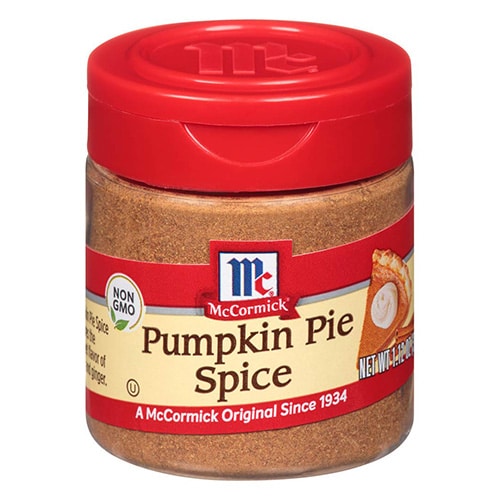 Jar of McCormick's pumpkin pie spice.
