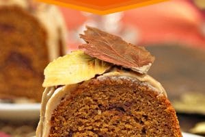 Pumpkin Pound Cake picture with text overlay for Pinterest.