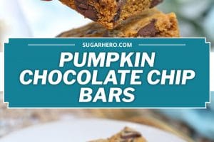 Chocolate Chip Pumpkin Bars photo with text overlay for Pinterest.