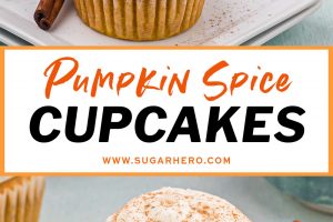 Pinterest Collage showing pumpkin spice cupcake.