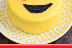 Picture of Emoji Cakes with text overlay for Pinterest.