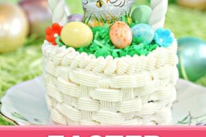 Photo of Easter Basket Cupcakes with text overlay for Pinterest