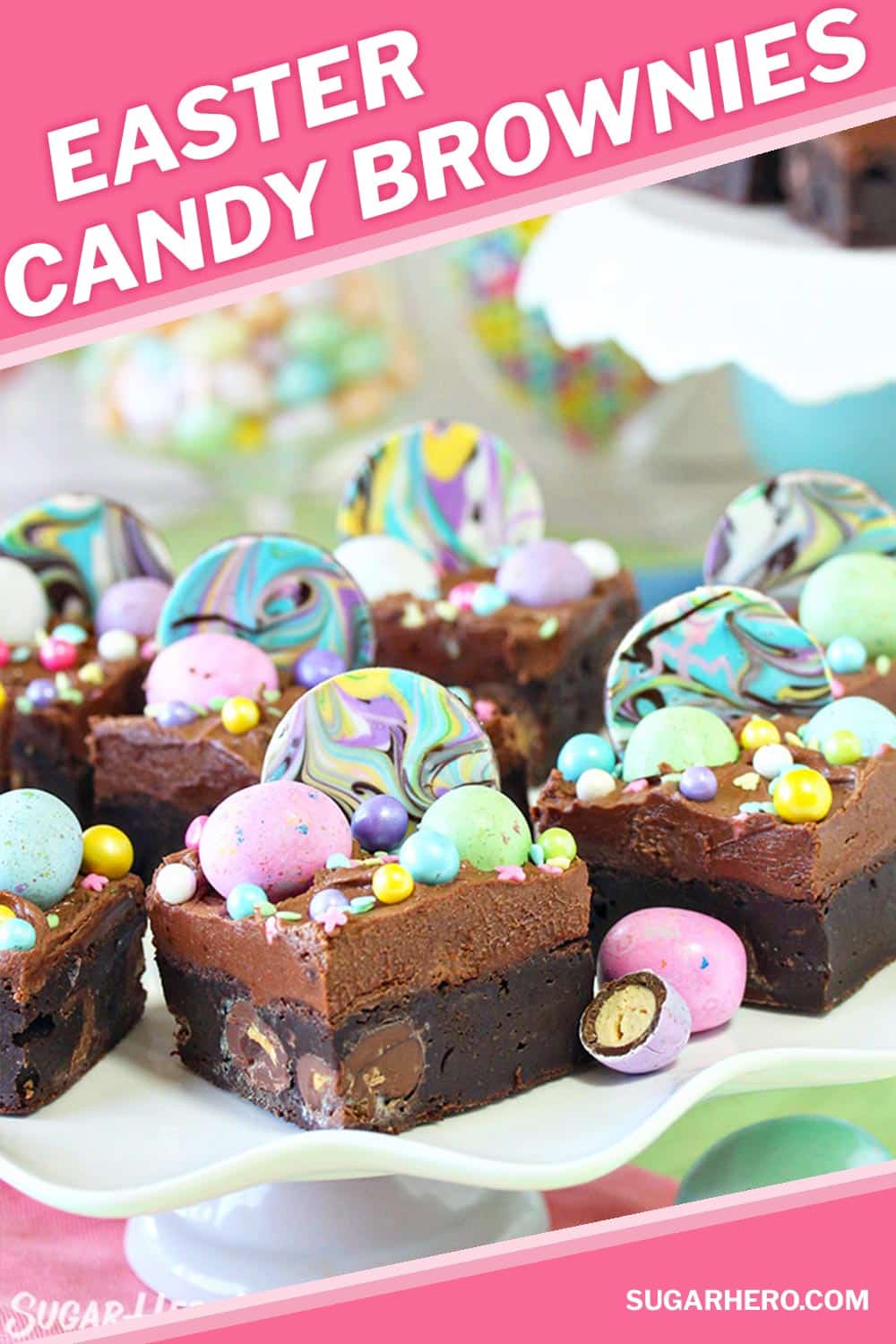 Frosted Easter Brownies (with Malted Milk Eggs) SugarHero