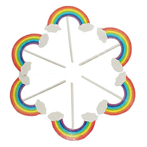 Rainbow cupcake toppers
