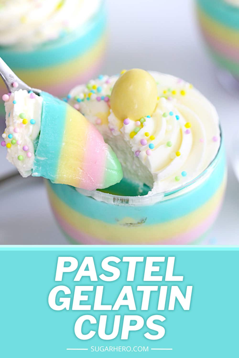 Pastel Rainbow Gelatin Cups SugarHero