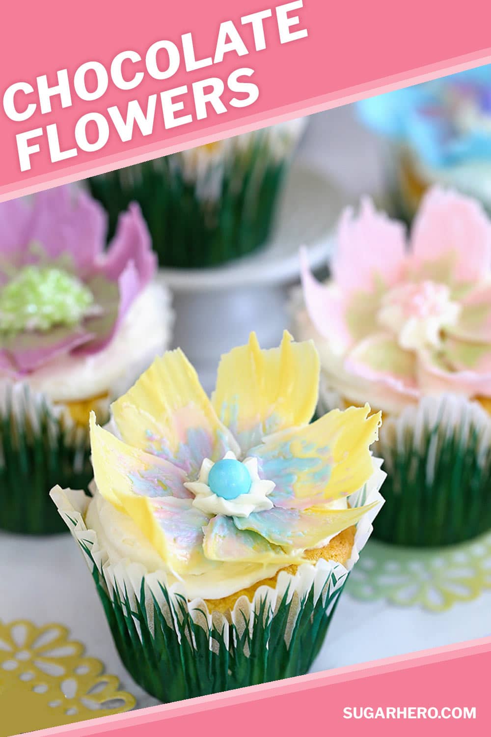 Easy Chocolate Flower Cupcakes SugarHero