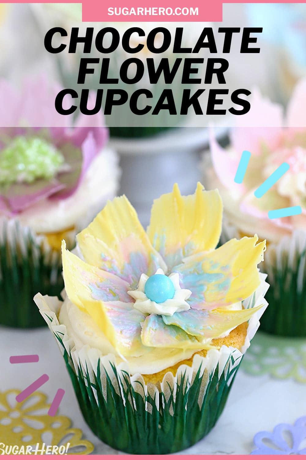 Easy Chocolate Flower Cupcakes SugarHero