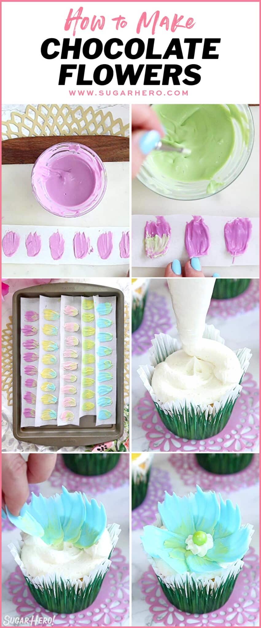 Easy Chocolate Flower Cupcakes SugarHero