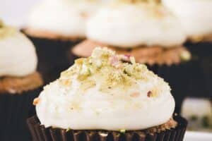 Picture of Zucchini Cupcakes with text overlay for Pinterest.
