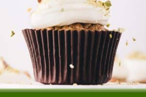 Picture of Zucchini Cupcakes with text overlay for Pinterest.