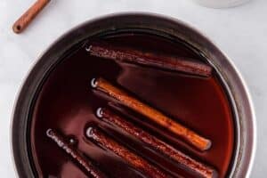Picture of Cinnamon Syrup with text overlay for Pinterest.