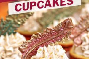 Photo of Spice Cupcakes with text overlay for Pinterest.