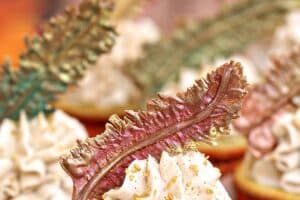 Photo of Spice Cupcakes with text overlay for Pinterest.