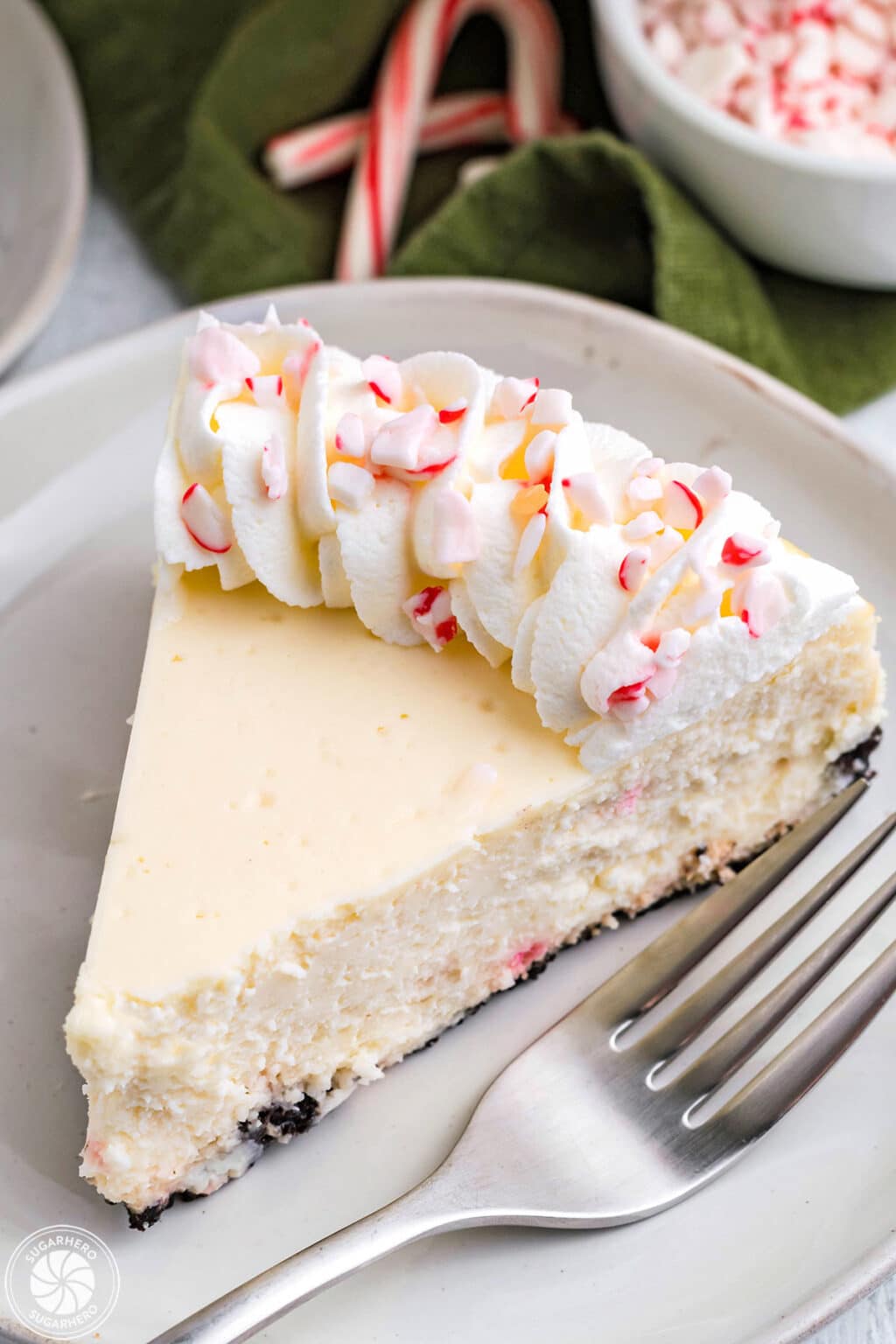 Candy Cane Cheesecake SugarHero