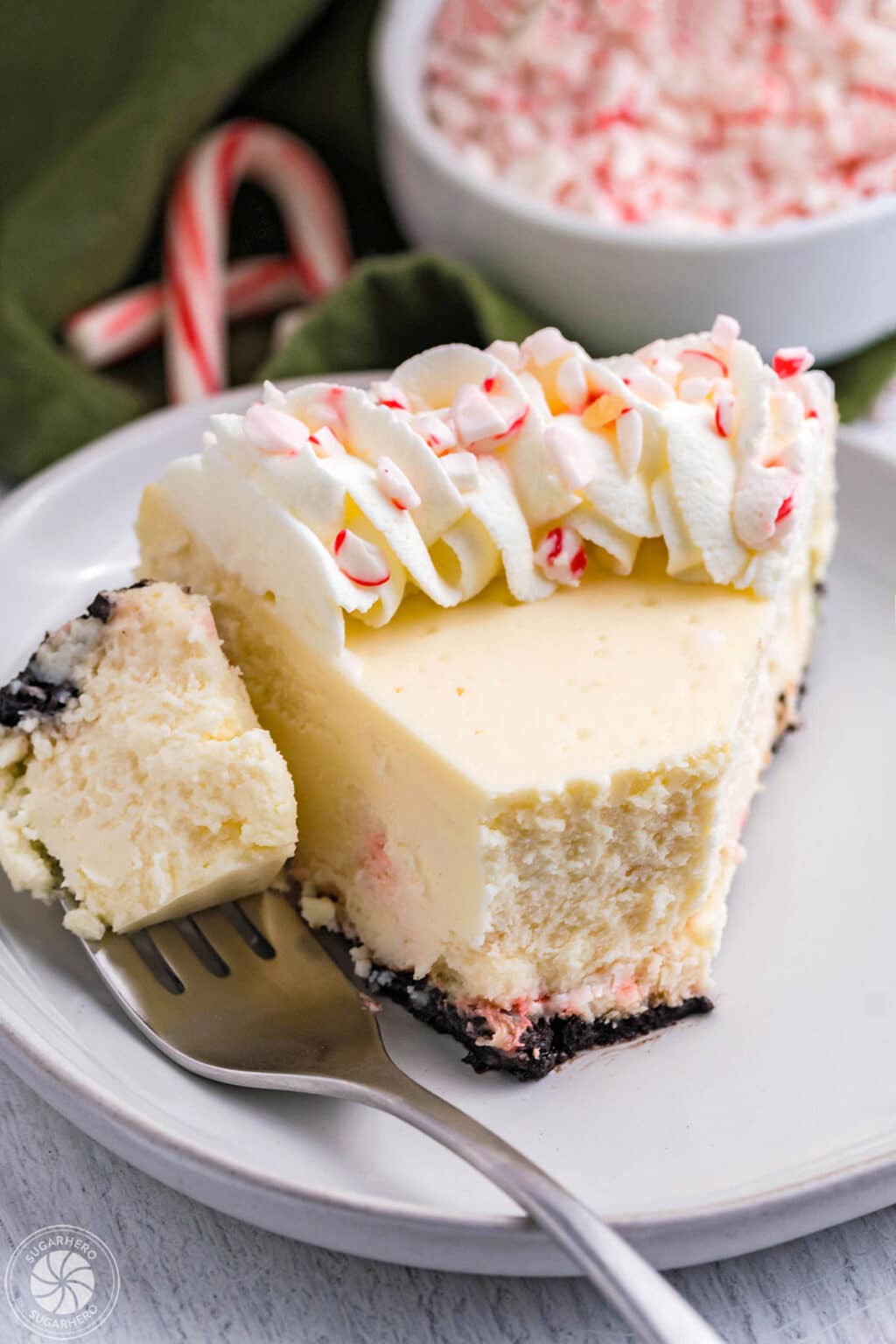 Candy Cane Cheesecake SugarHero