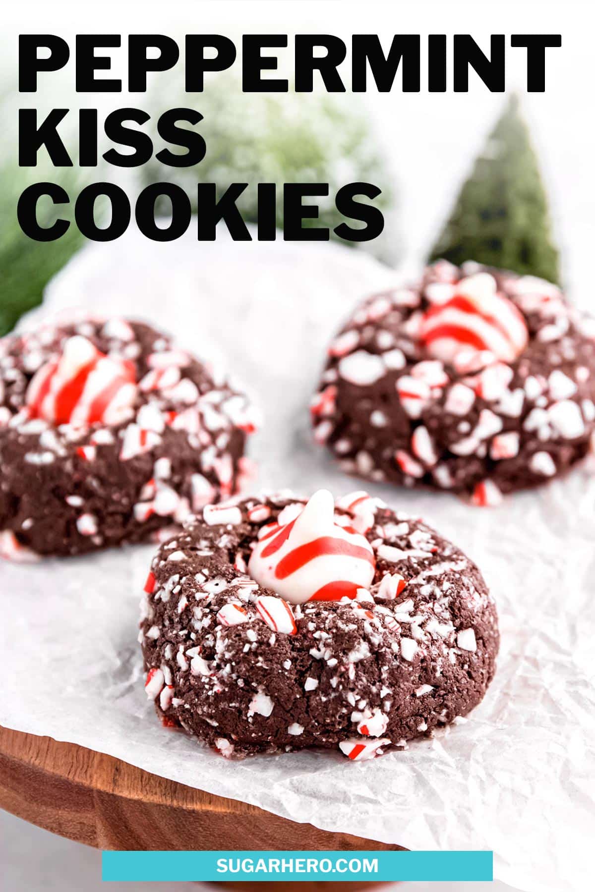 Chocolate Peppermint Kiss Cookies SugarHero